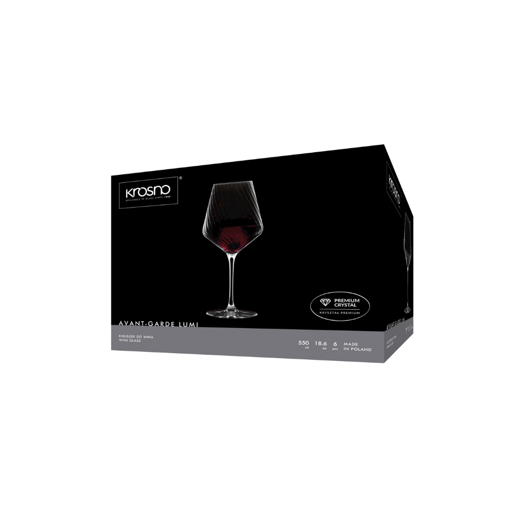 Krosno Avant-Garde Lumi Crystalline 450ml Wine Glasses - Image 2