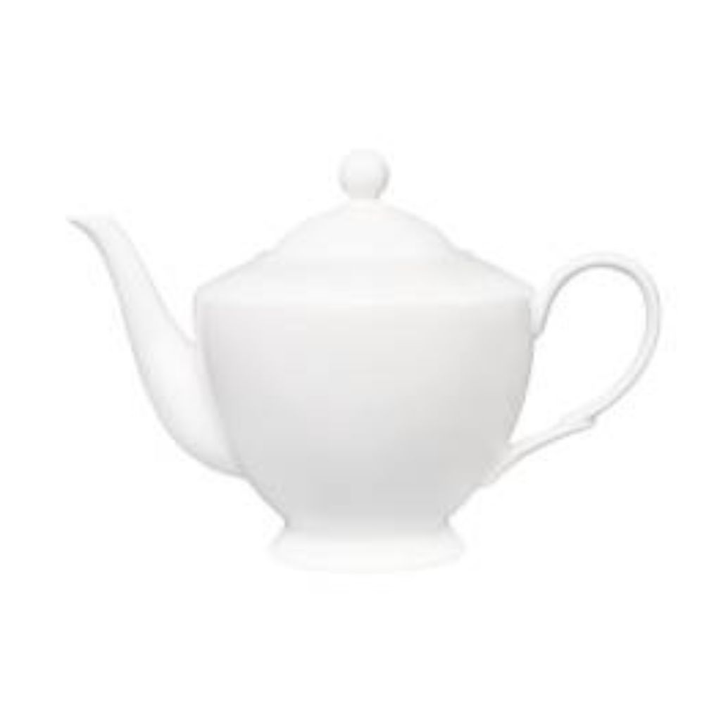 white basics teapot from the front.