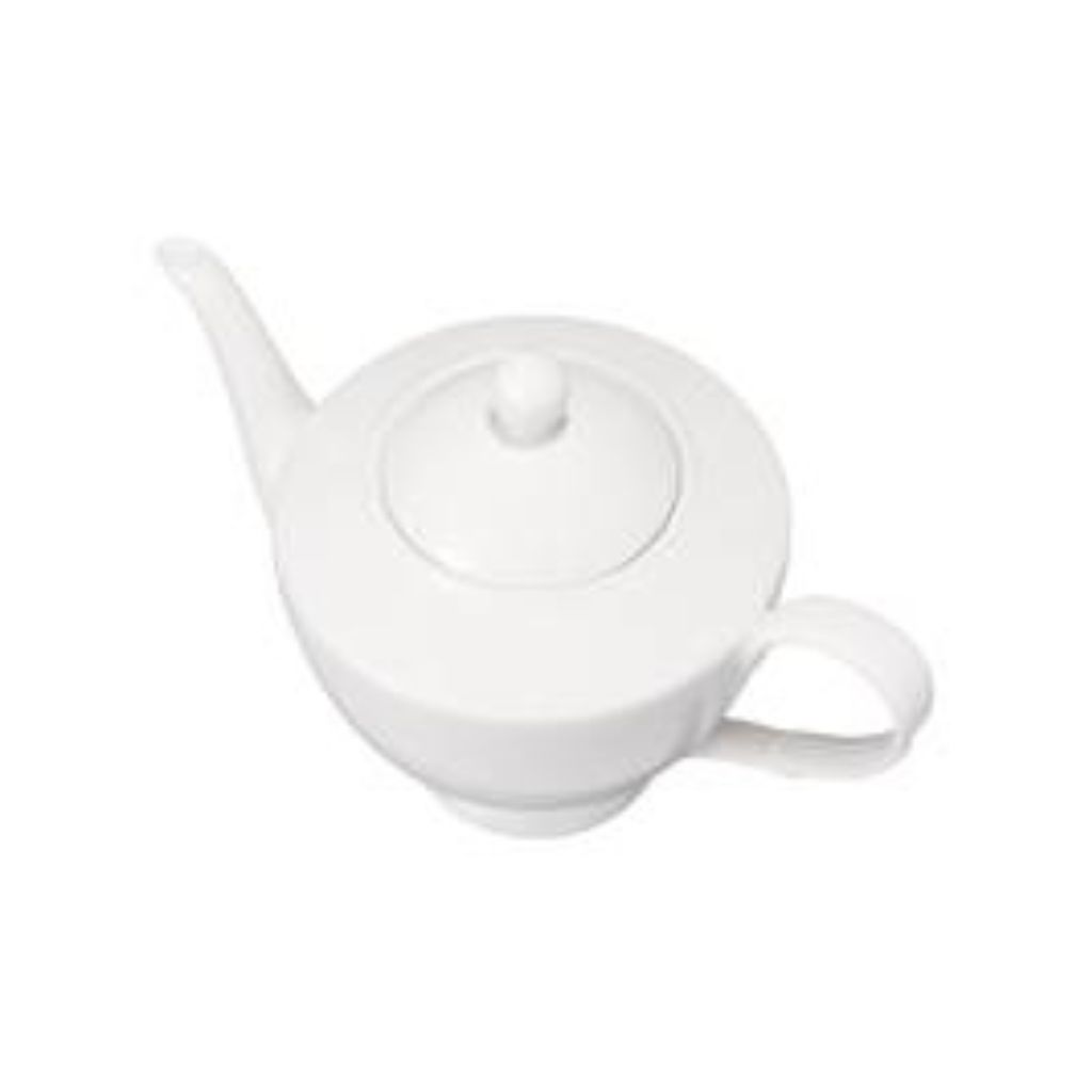 White basics teapot from the top.
