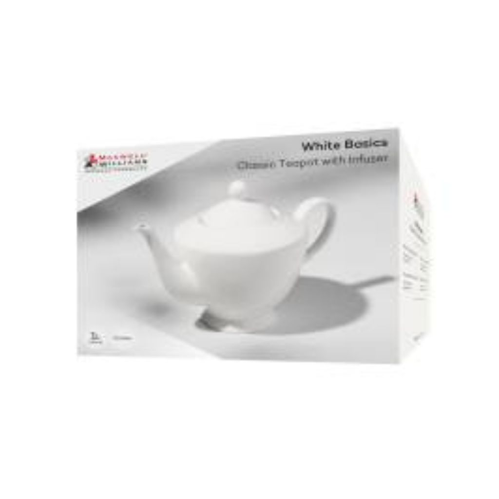 the box for the white basics teapot.